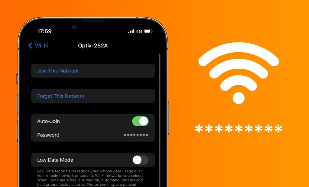 wifi password on iphone